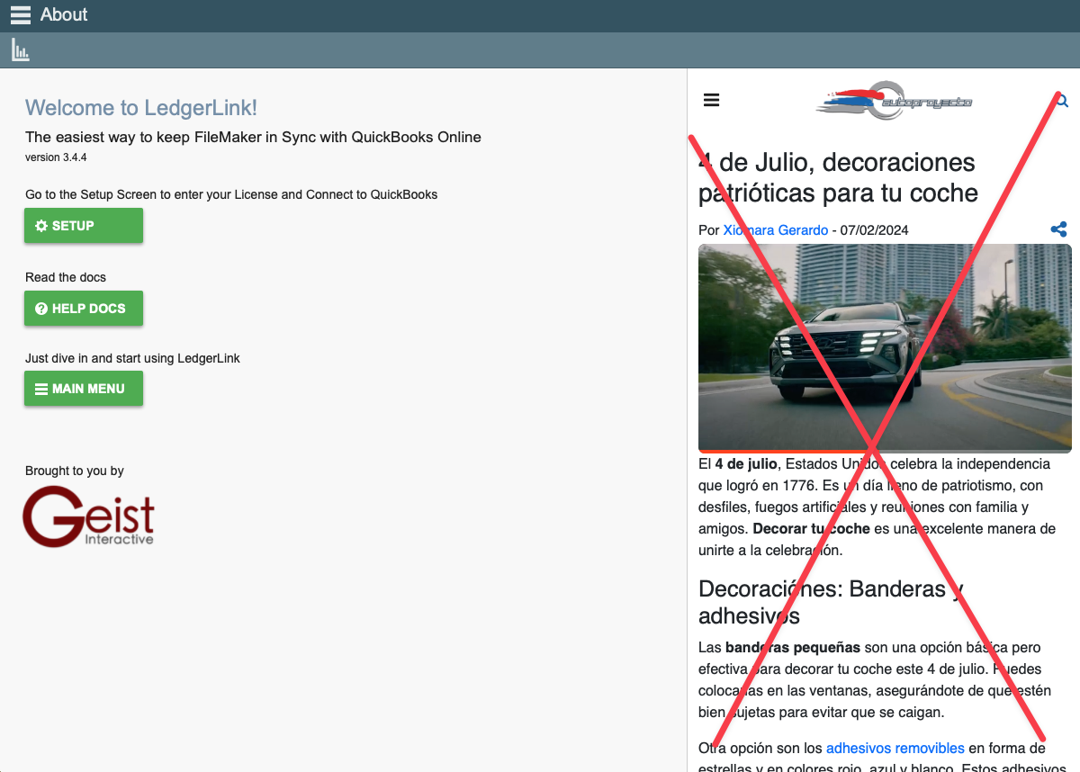 Example of unwanted web viewer content